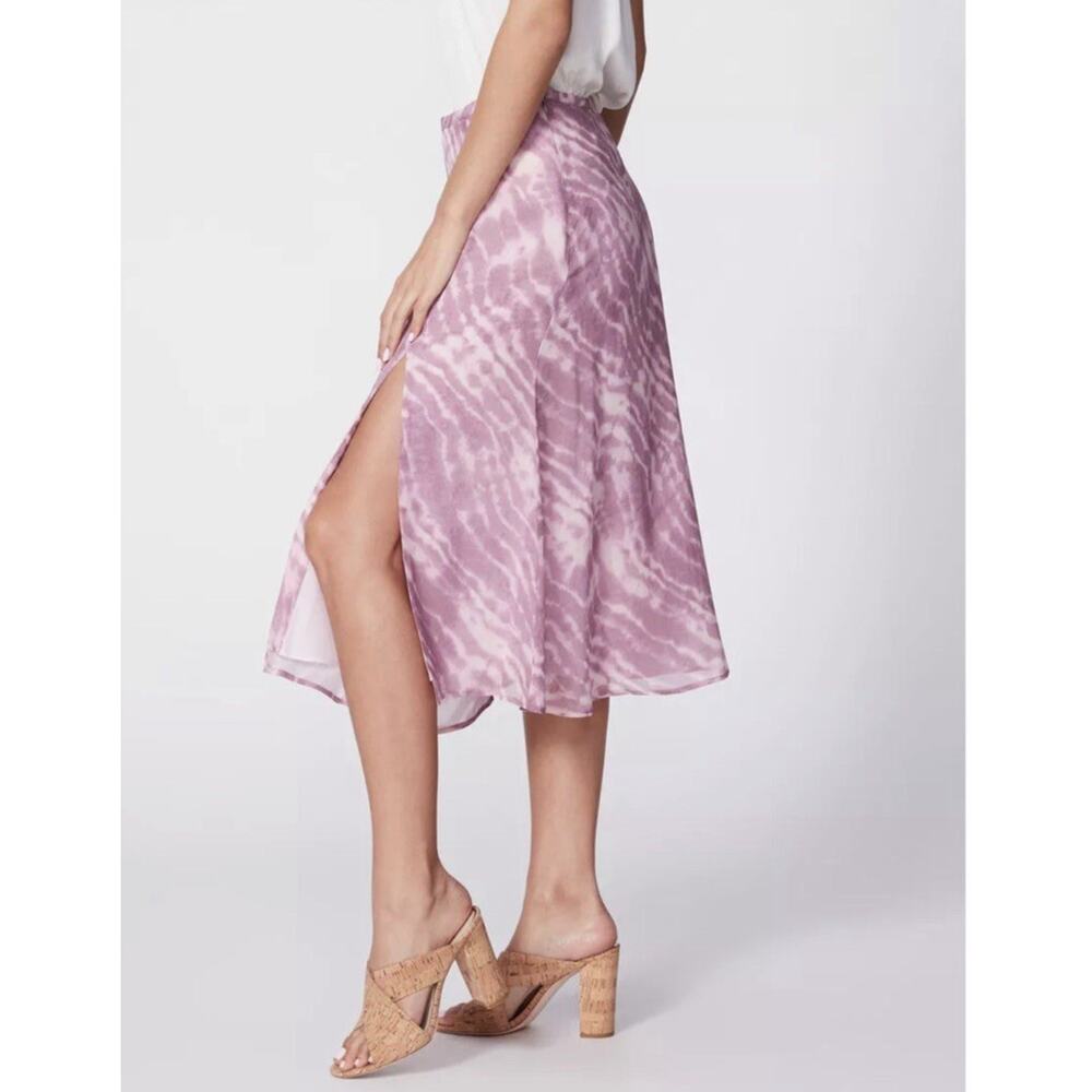 PAIGE Dennet Lilac Sachet Silk Tie Dye Midi Skirt